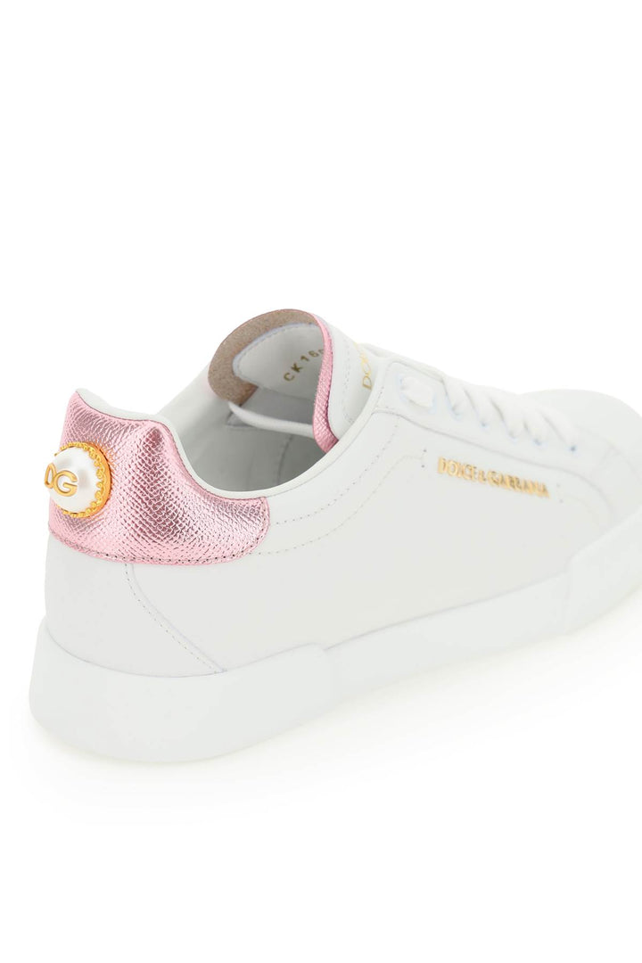 Portofino Sneakers With Pearl - Dolce & Gabbana - Women