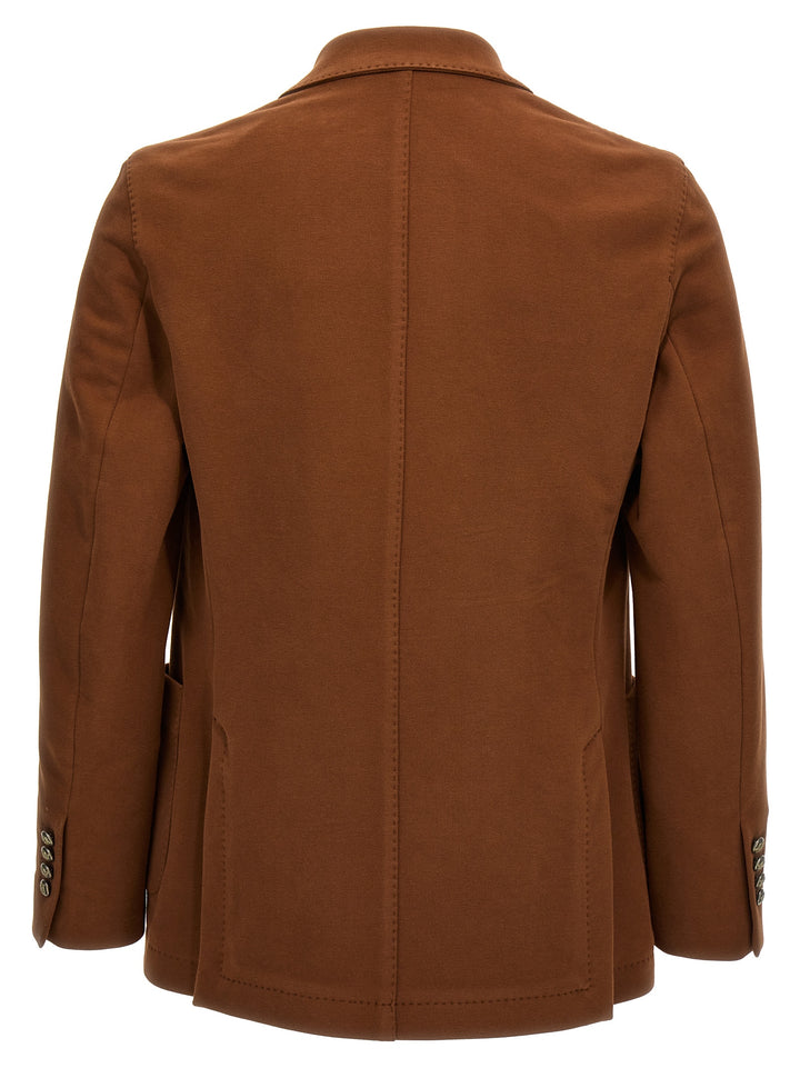 Double-Breasted Jersey Blazer Jackets Brown