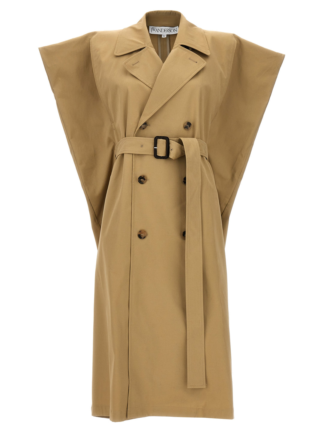 Sleeveless Double-Breasted Trench Coat Coats, Trench Coats Beige