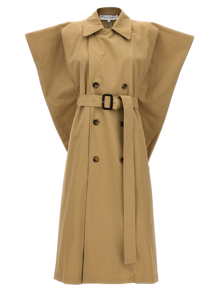 Sleeveless Double-Breasted Trench Coat Coats, Trench Coats Beige