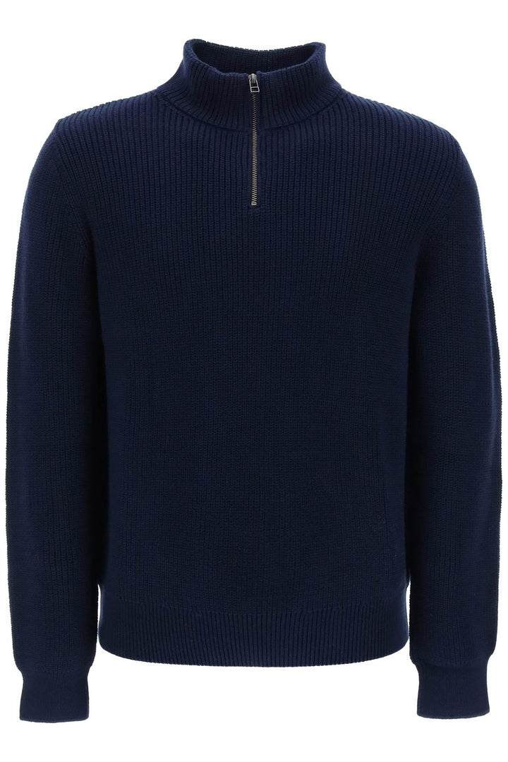 Sweater With Partial Zipper Placket - A.P.C. - Men