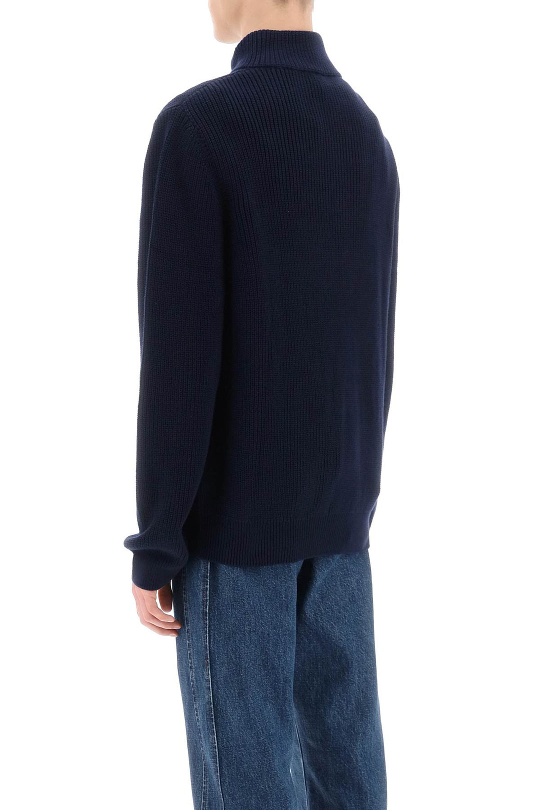 Sweater With Partial Zipper Placket - A.P.C. - Men