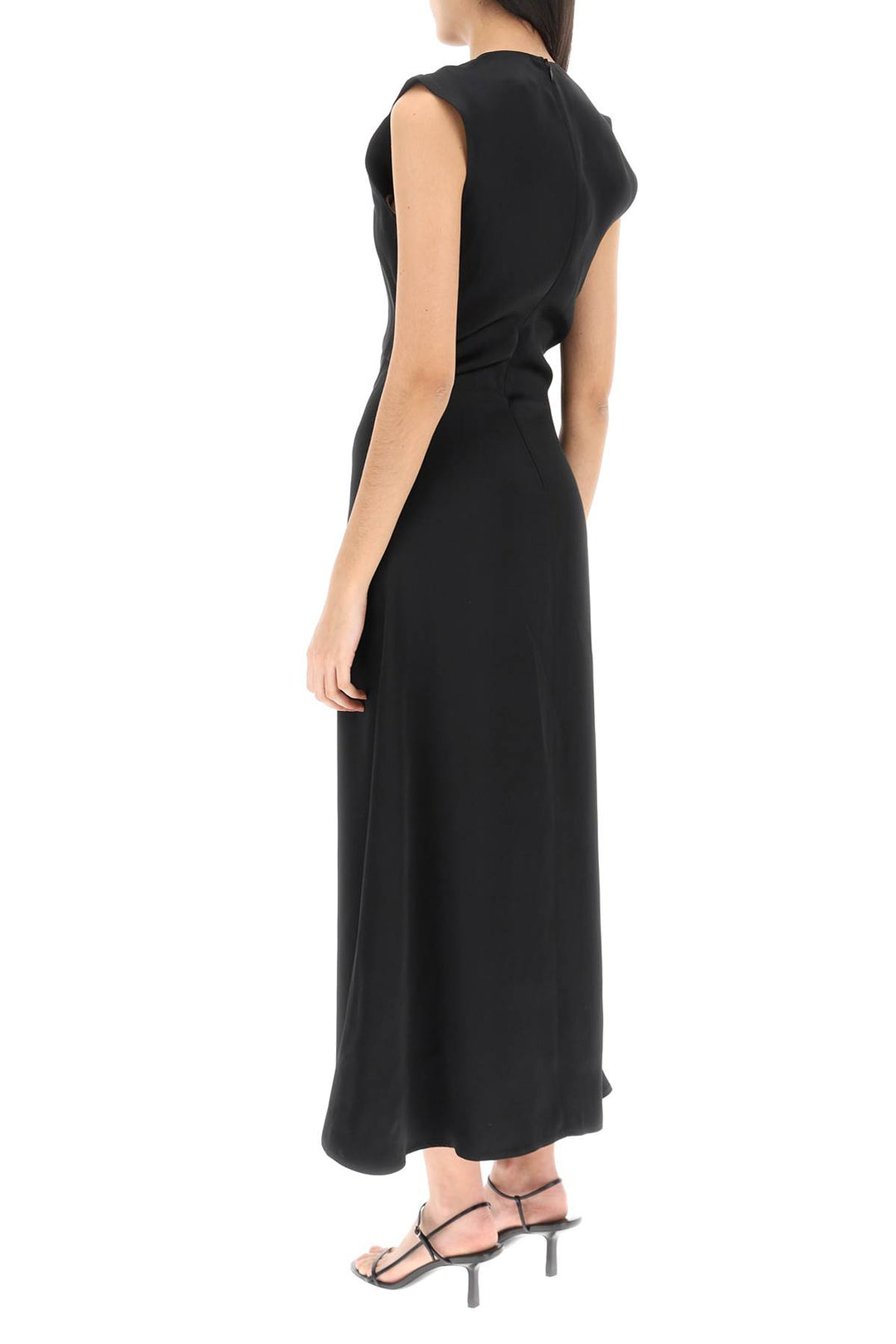 'Copan' Long Cut Out Dress In Satin - Loulou Studio - Women