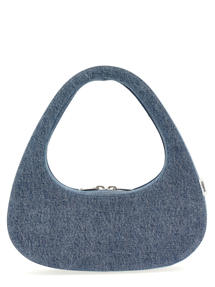 Denim Baguette Swipe Bag Hand Bags Blue