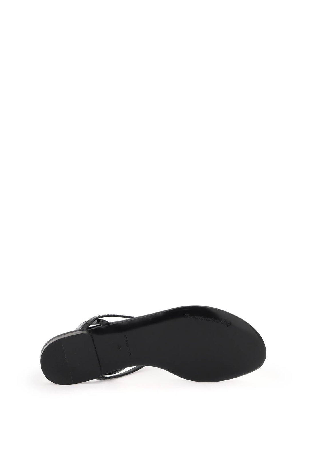 Patent Leather Thong Sandals With Padlock - Dolce & Gabbana - Women