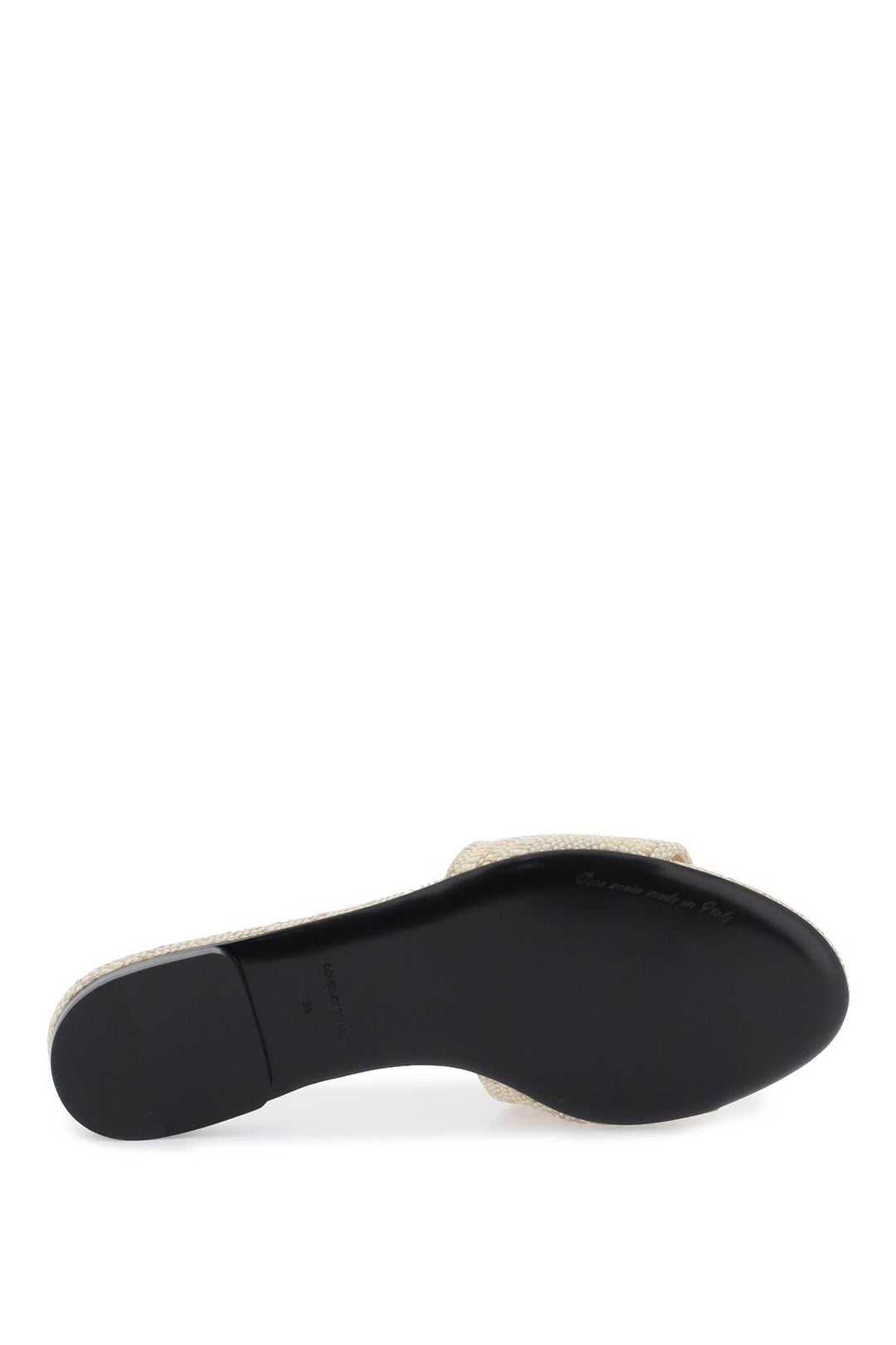 Raffia Slides With Dg Logo - Dolce & Gabbana - Women