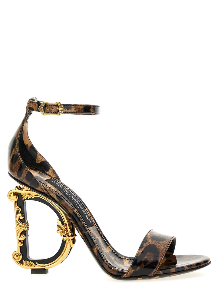 Animal-Print  With Logo Heel Sandals Multicolor