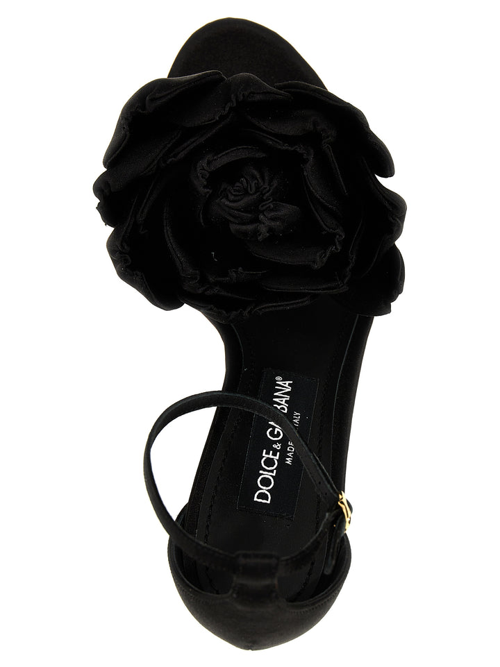 Flower Sandals Black