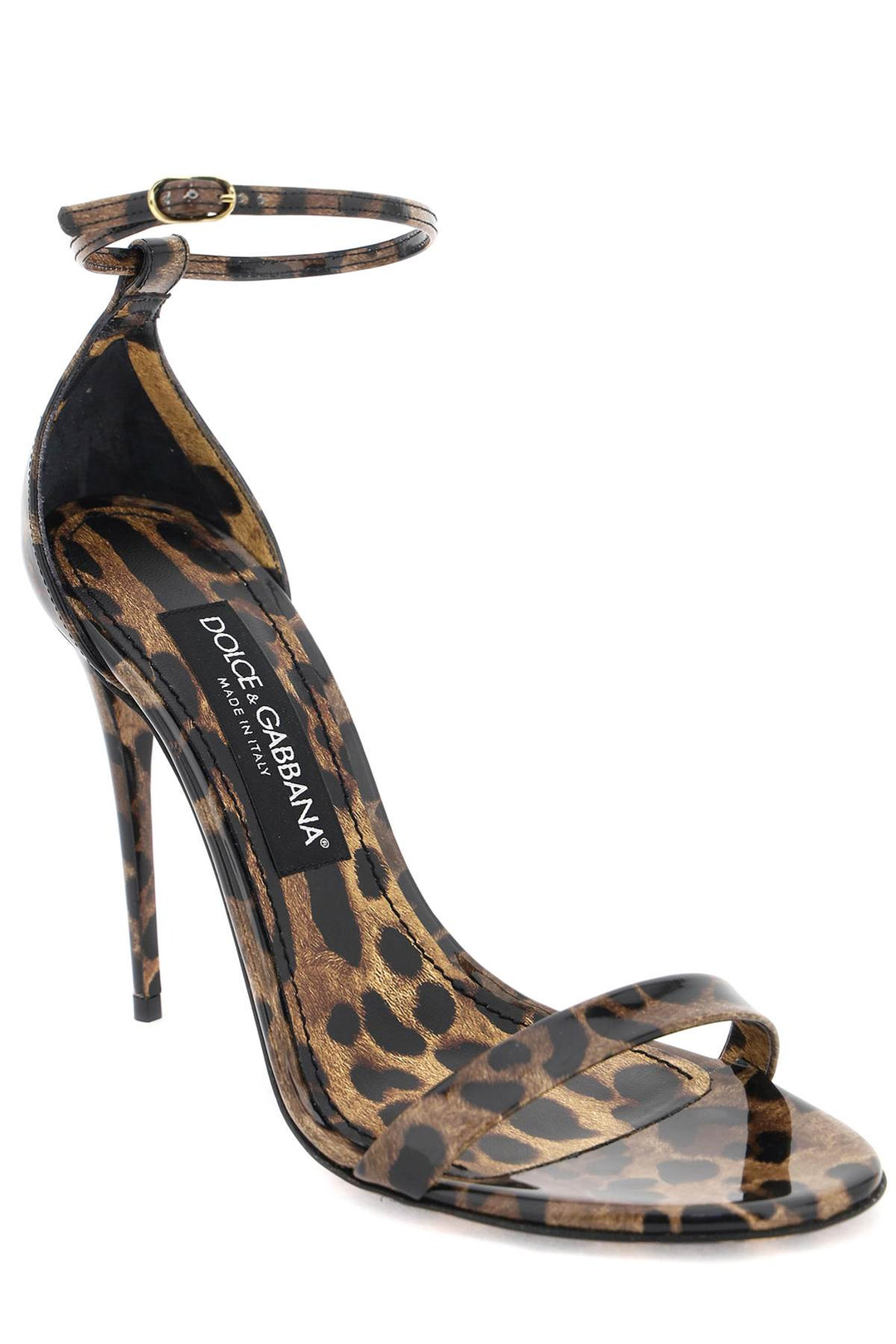 Sandali In Pelle Lucida Stampa Leopardo - Dolce & Gabbana - Women