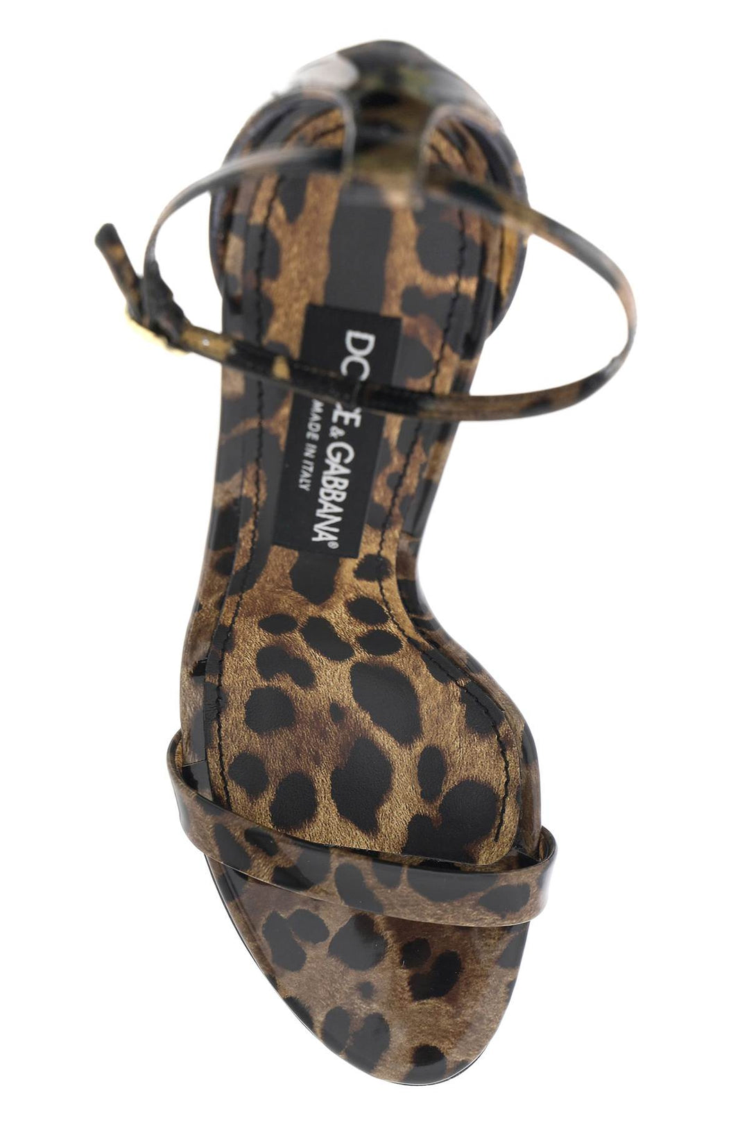 Sandali In Pelle Lucida Stampa Leopardo - Dolce & Gabbana - Women