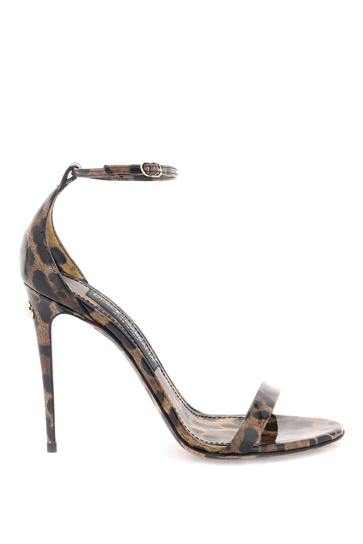 Sandali In Pelle Lucida Stampa Leopardo - Dolce & Gabbana - Women