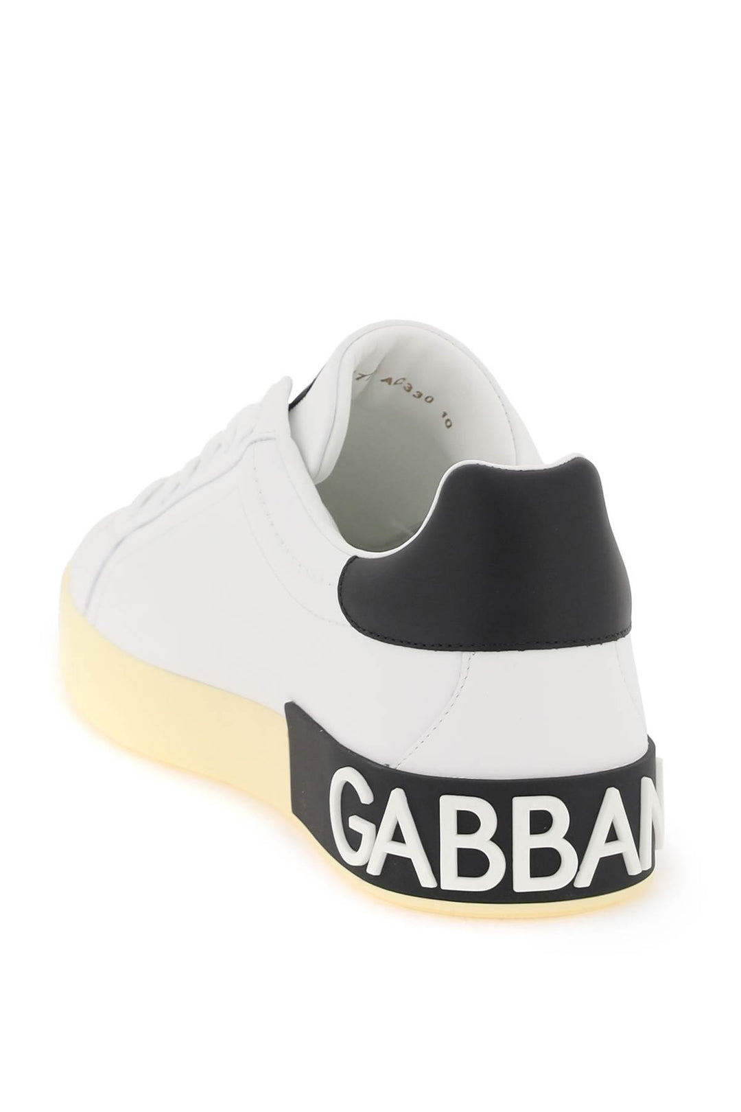 Leather Portofino Sneakers With Dg Logo - Dolce & Gabbana - Men