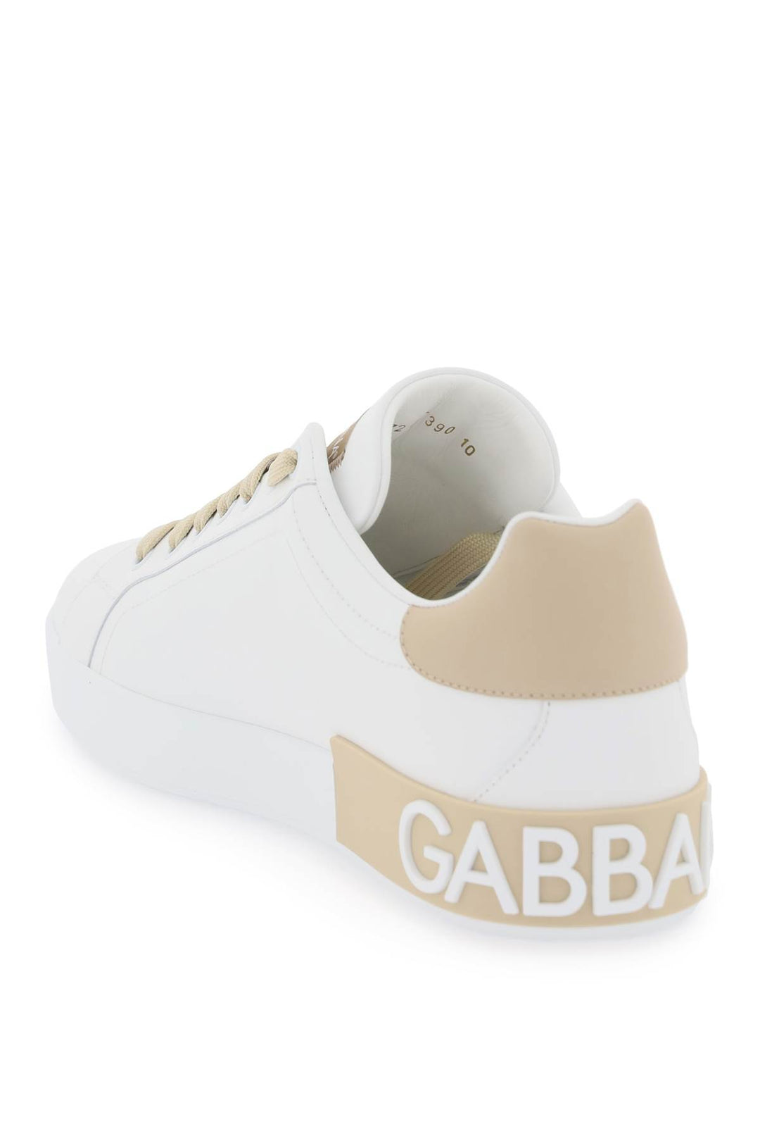 Sneakers Portofino In Pelle Con Patch Logo Dg - Dolce & Gabbana - Men