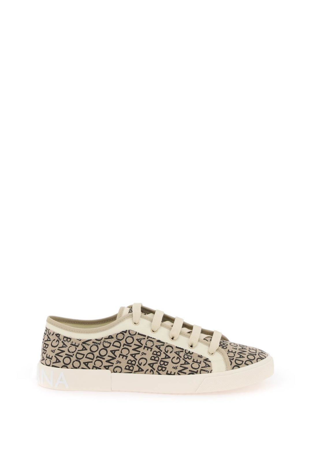 Portofino Vintage Printed Canvas Sneakers - Dolce & Gabbana - Men