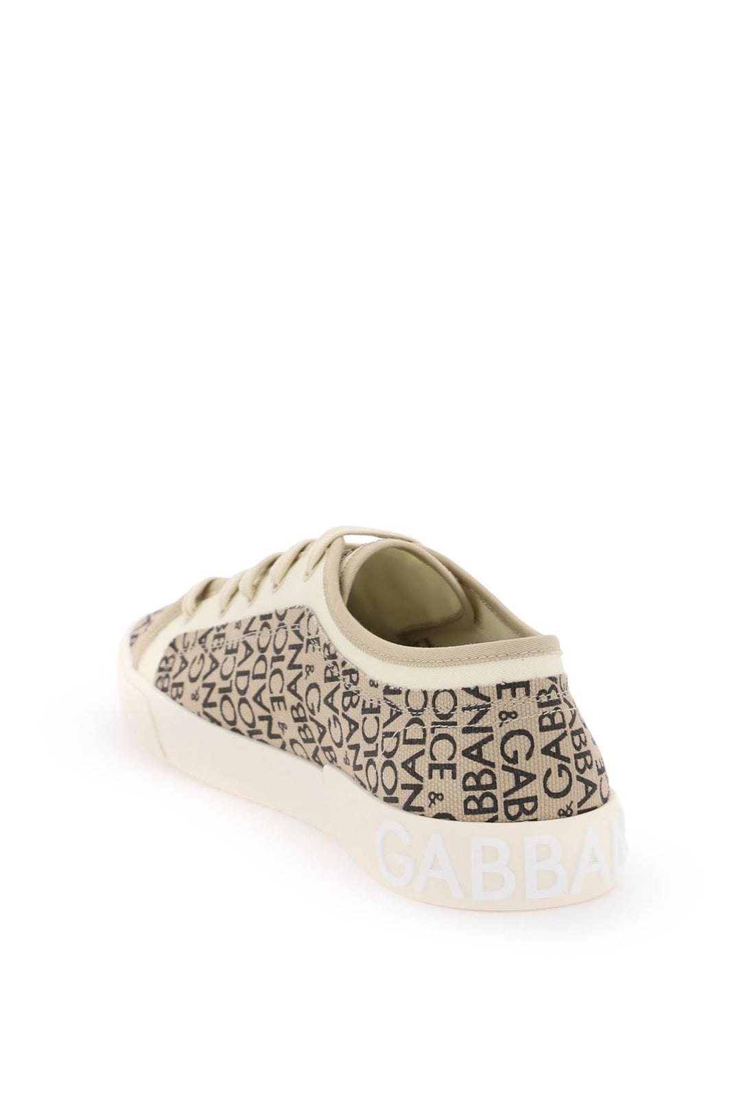 Portofino Vintage Printed Canvas Sneakers - Dolce & Gabbana - Men