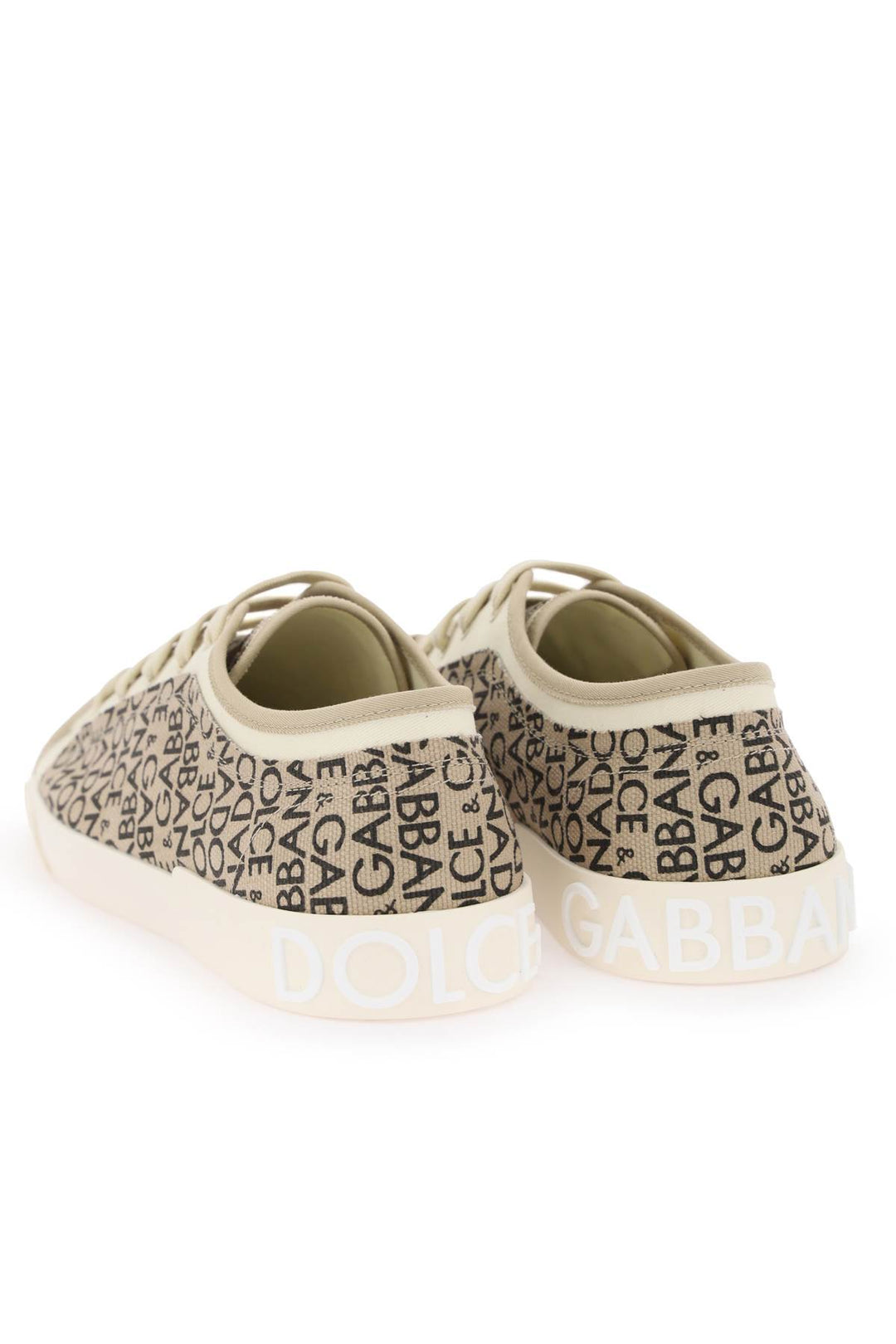 Portofino Vintage Printed Canvas Sneakers - Dolce & Gabbana - Men