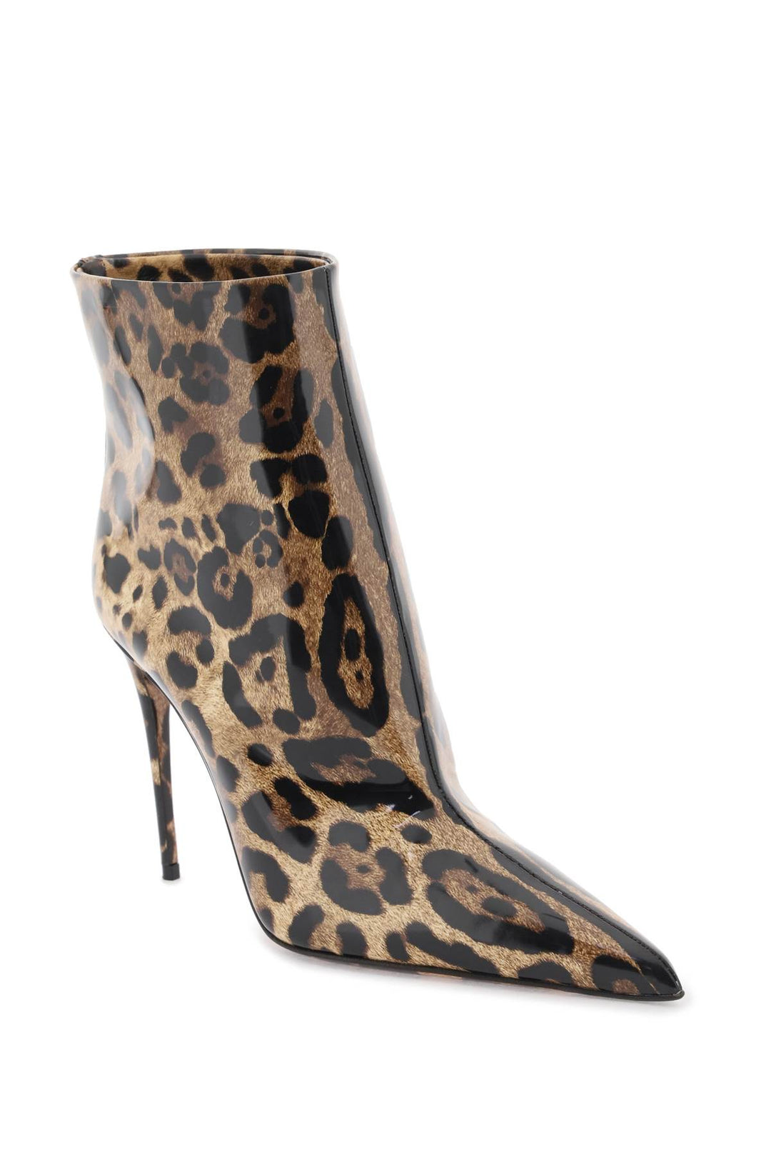 Glossy Leather Ankle Boots - Dolce & Gabbana - Women