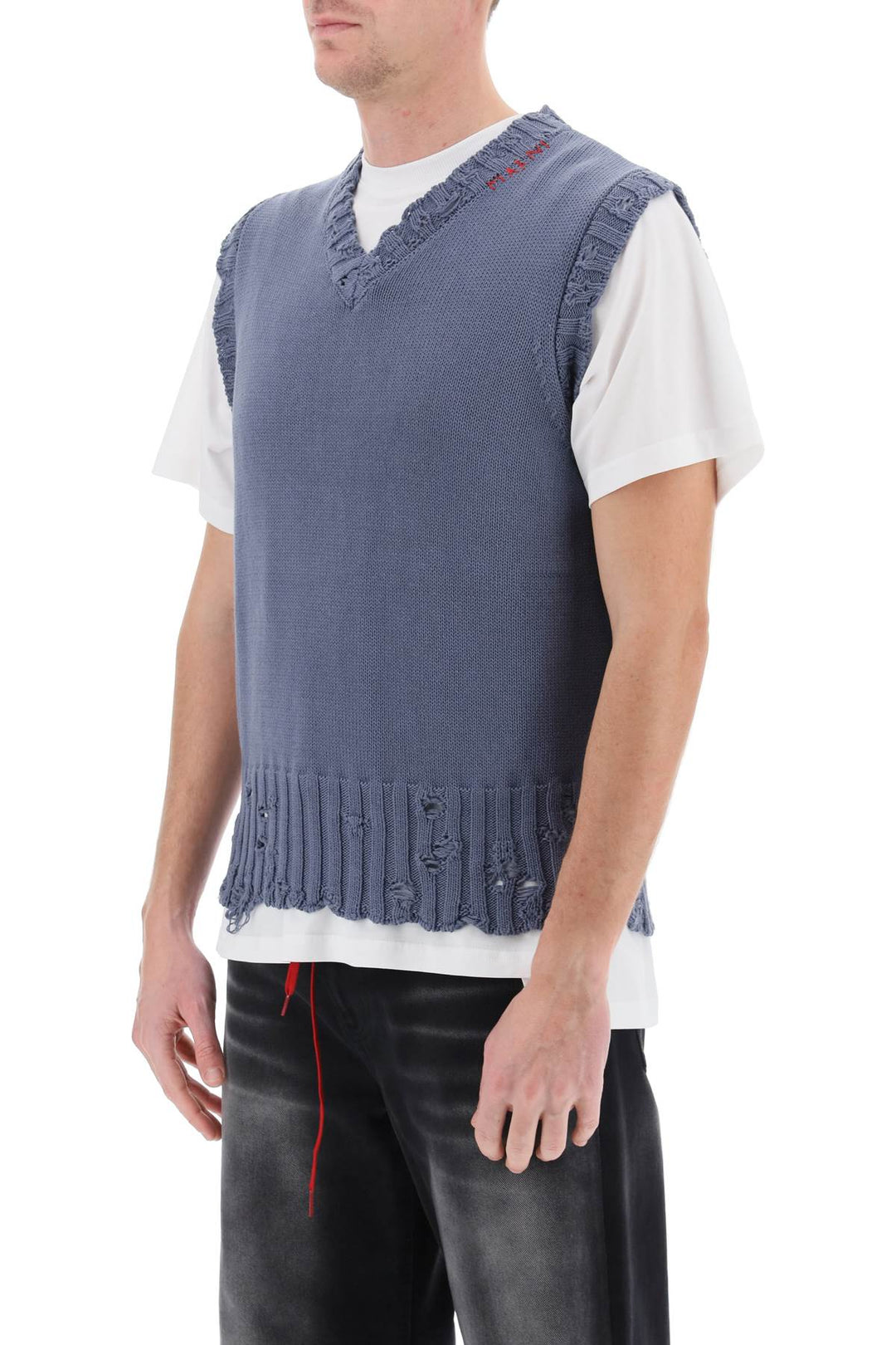 Destroyed Effect Vest In Cotton - Marni - Men