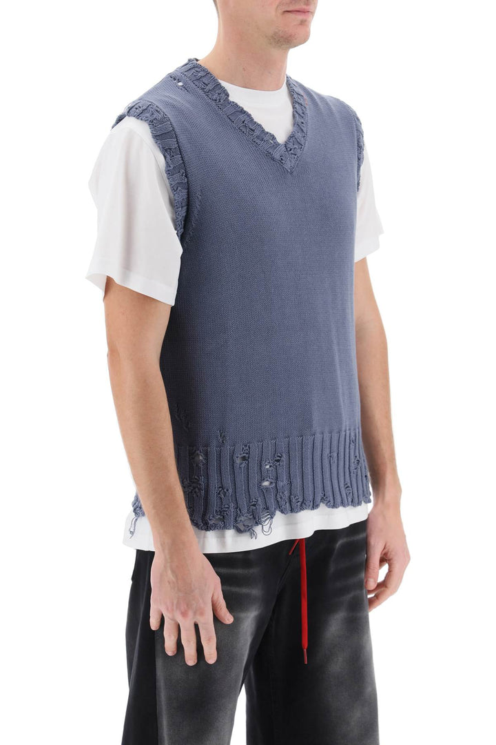 Destroyed Effect Vest In Cotton - Marni - Men