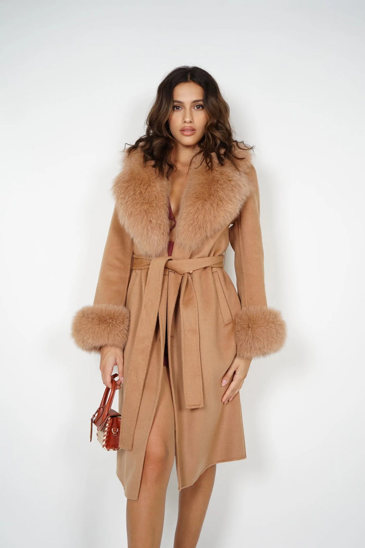 Coat Chic Camel Mixed Cashmere