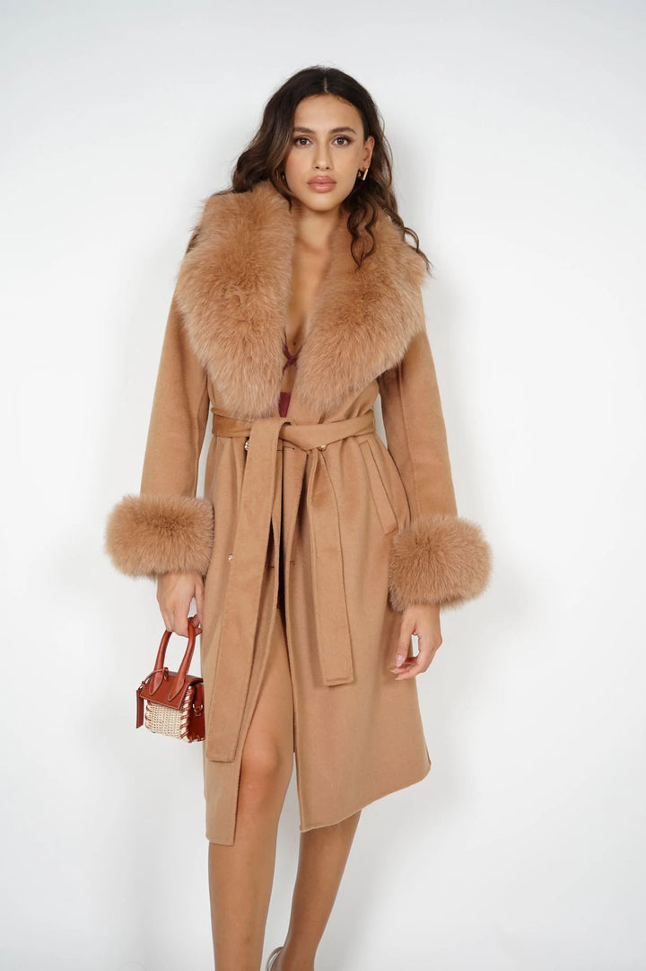 Coat Chic Camel Mixed Cashmere