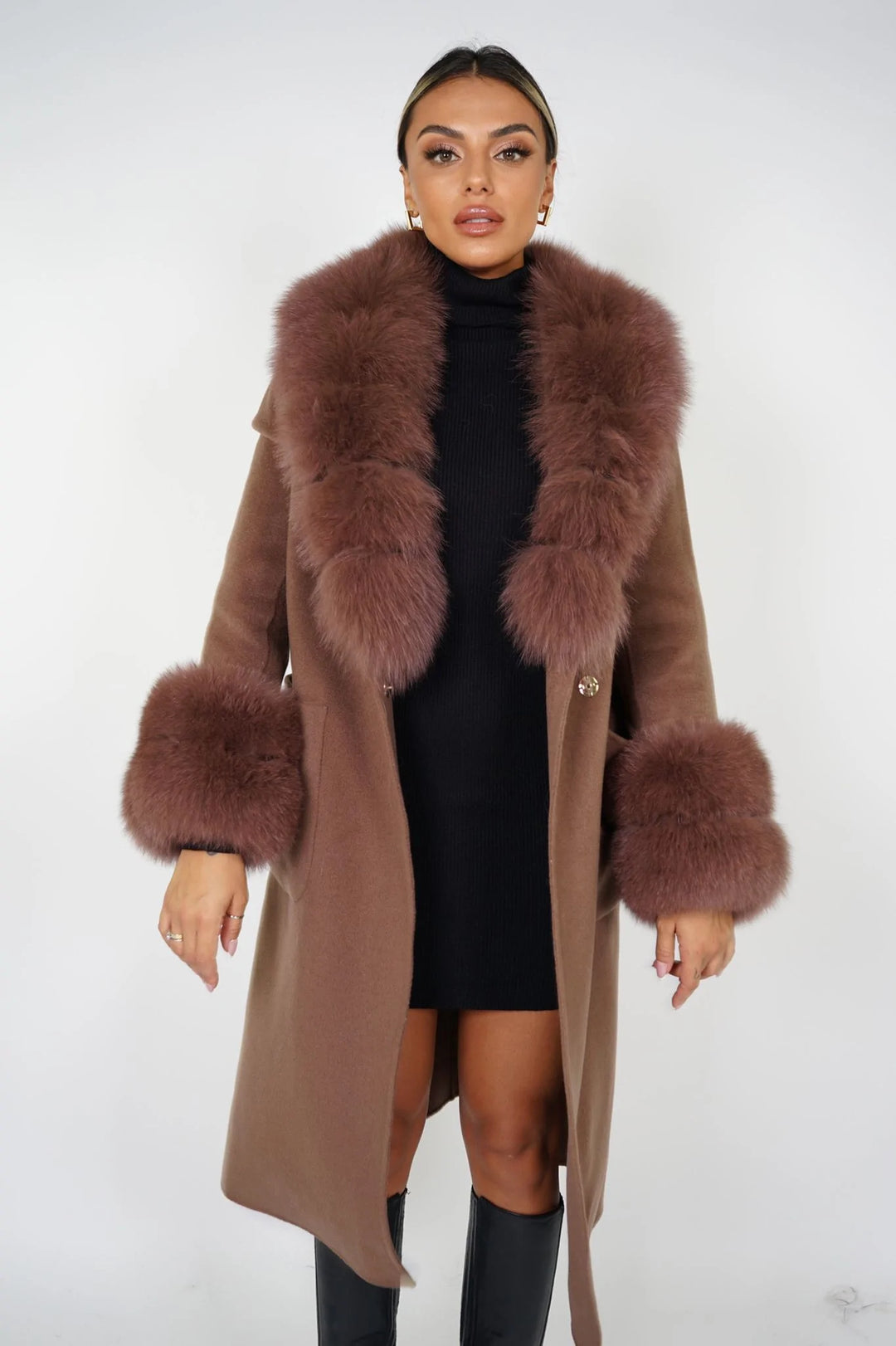 Coat Lebonè Brown Mixed Cashmere