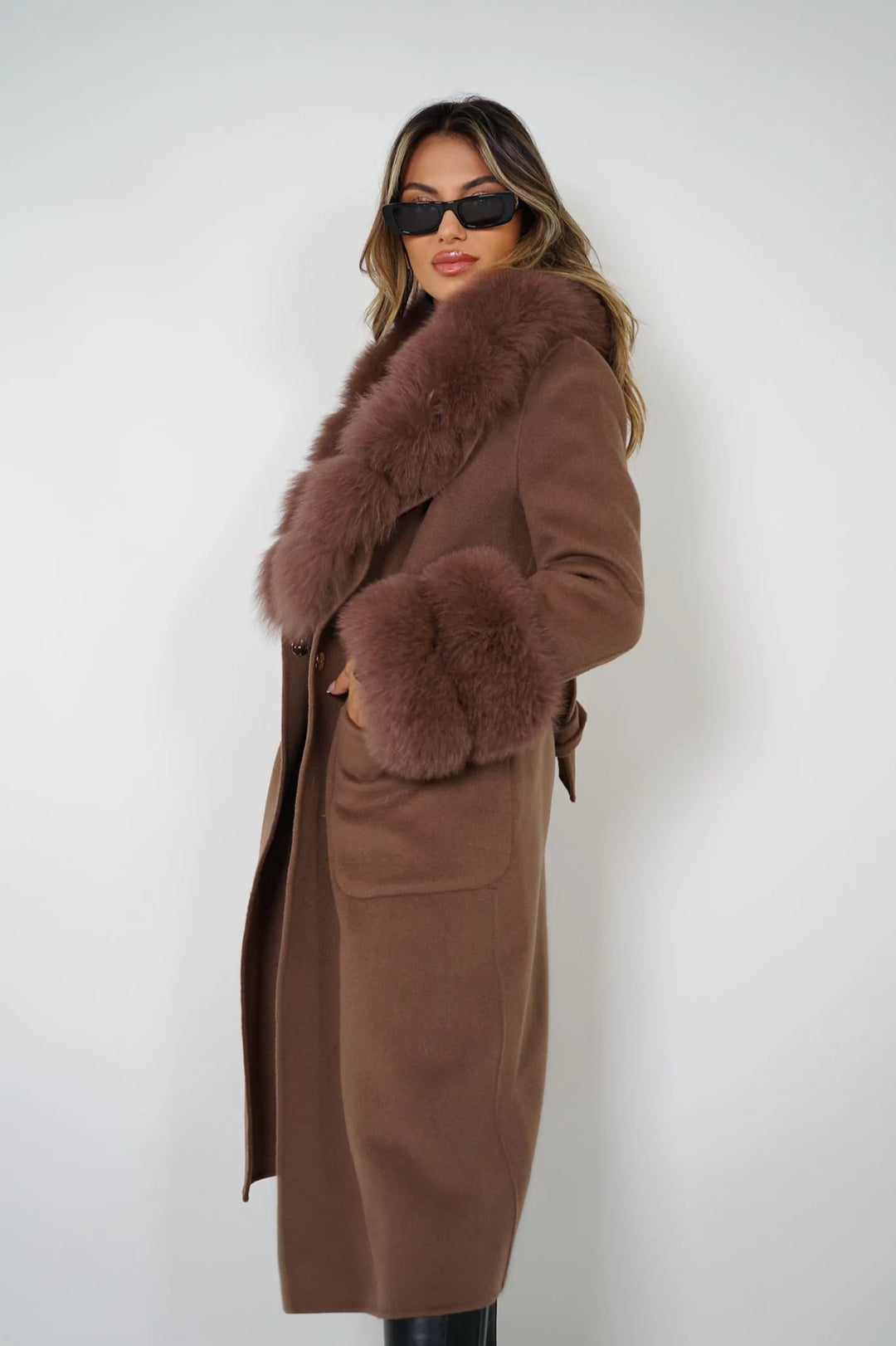 Coat Lebonè Brown Mixed Cashmere