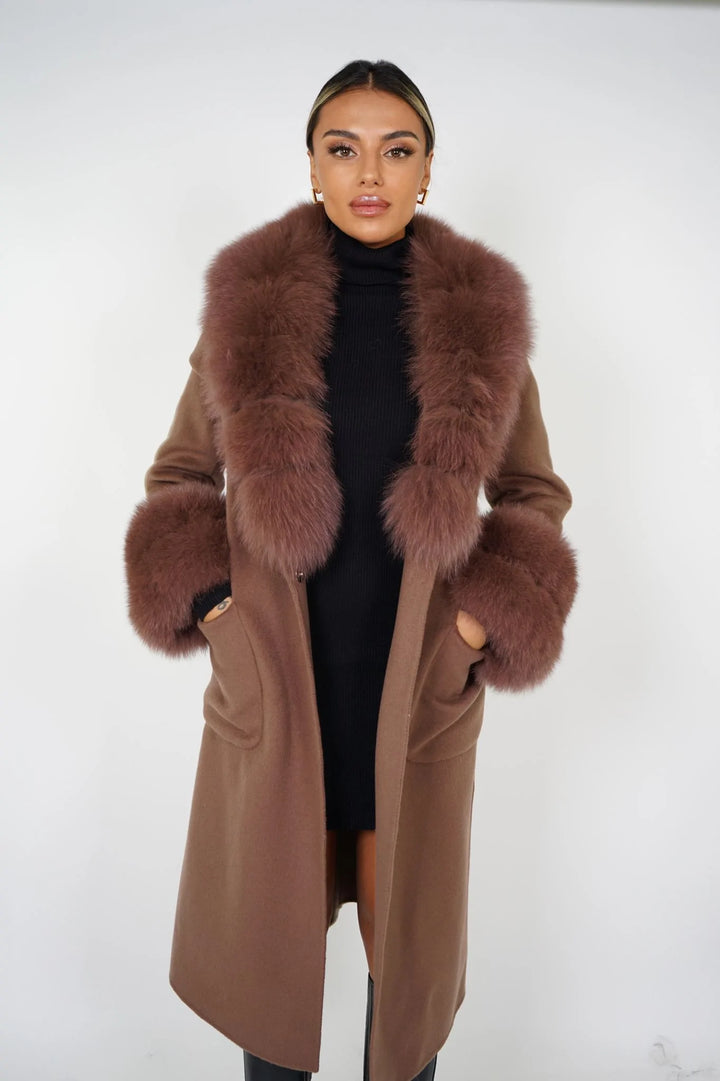 Coat Lebonè Brown Mixed Cashmere