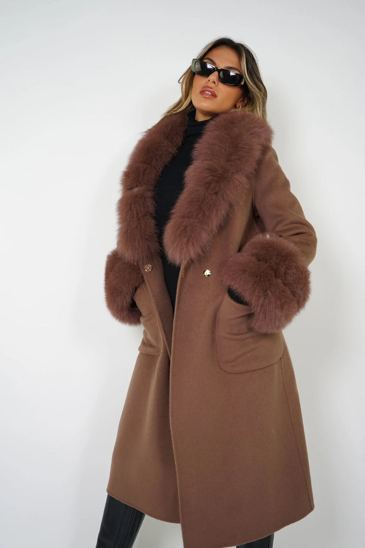 Coat Lebonè Brown Mixed Cashmere