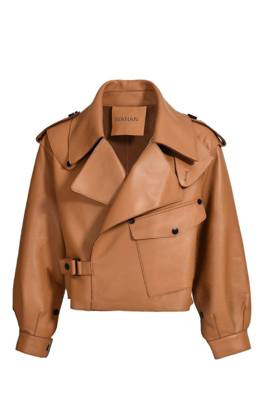 Ilaria Jacket in Dark Camel Lambskin Leather