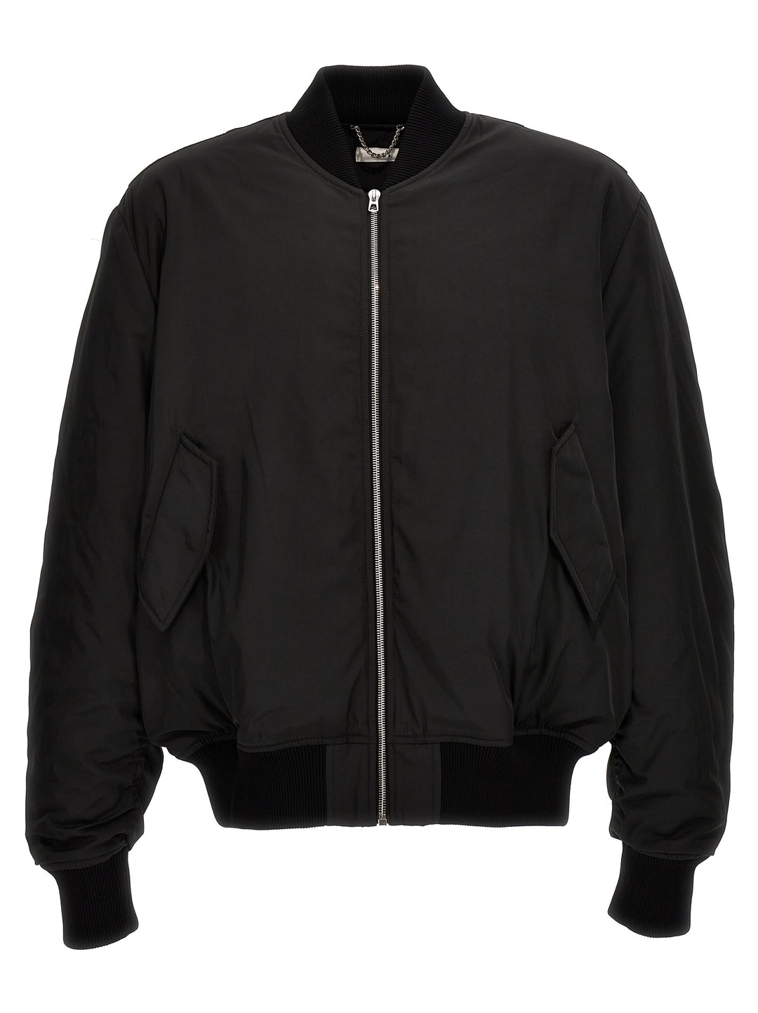 Nylon Bomber Jacket Casual Jackets, Parka Black