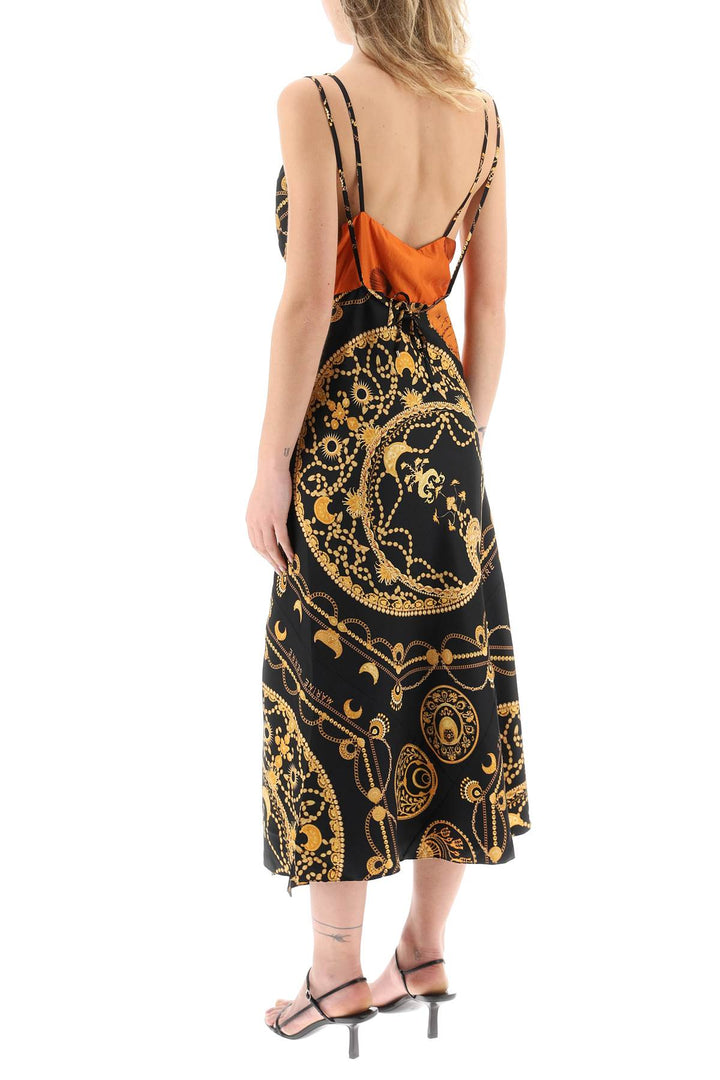 Printed Silk Midi Dress - Marine Serre - Women