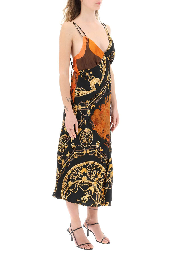 Printed Silk Midi Dress - Marine Serre - Women