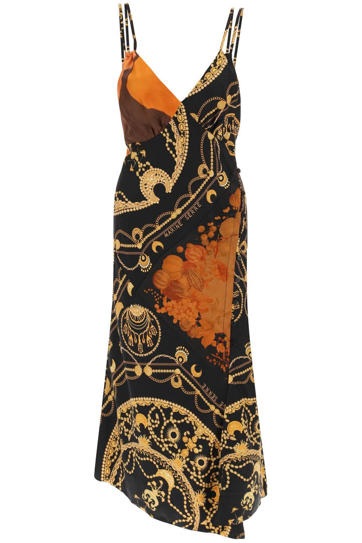 Printed Silk Midi Dress - Marine Serre - Women