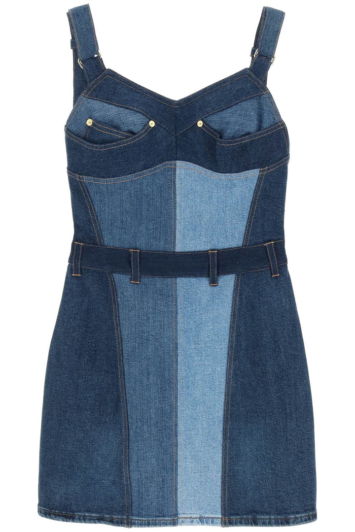 Patchwork Denim Mini Dress - Marine Serre - Women