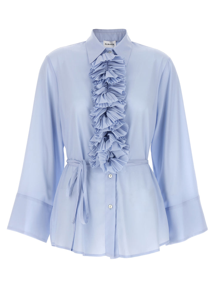 Ruffles Shirt Shirt, Blouse Light Blue