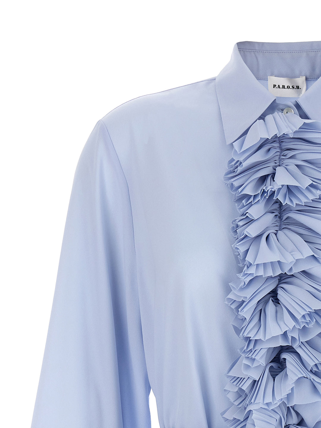 Ruffles Shirt Shirt, Blouse Light Blue