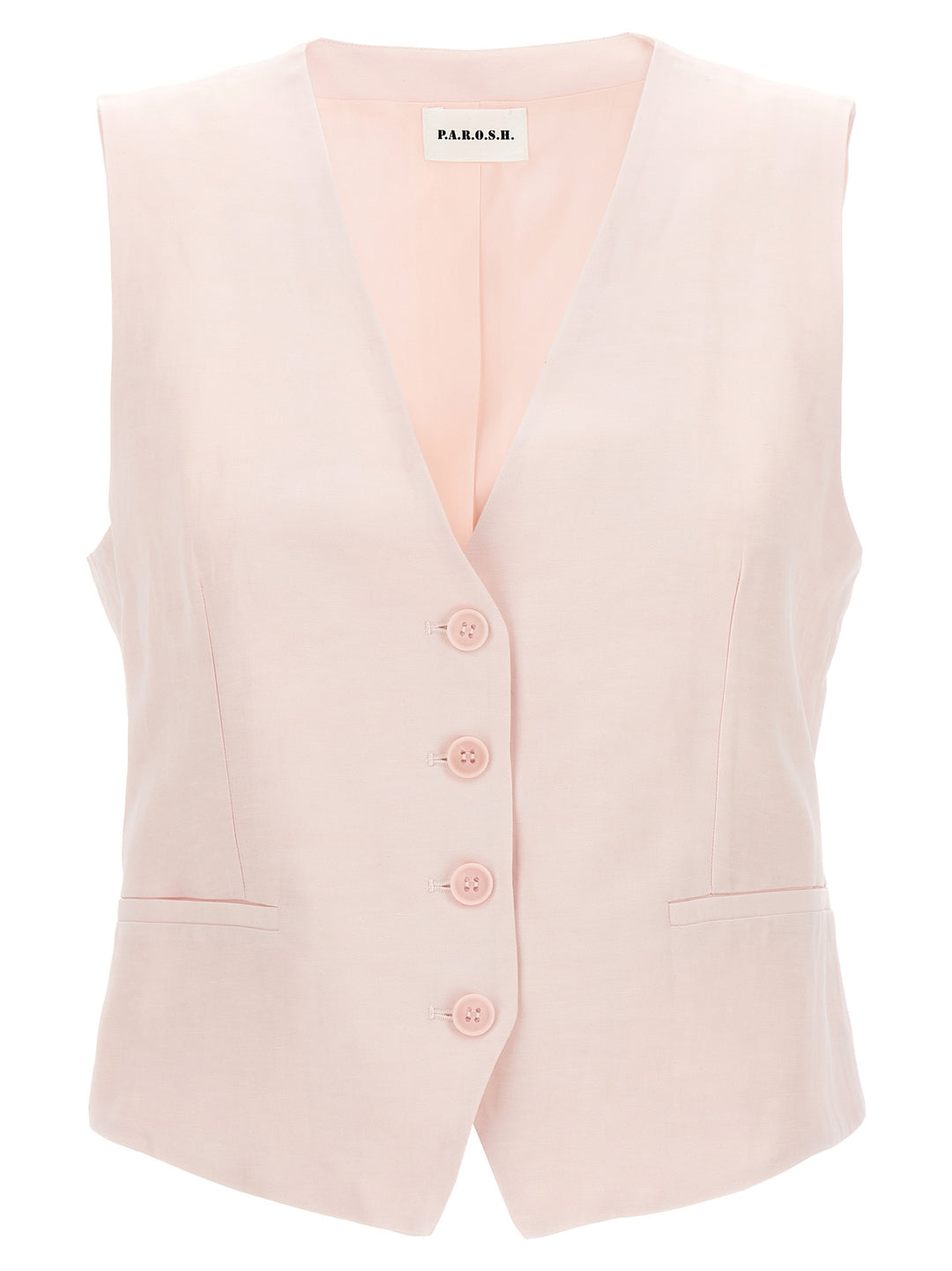 Single-Breasted Vest Gilet Pink