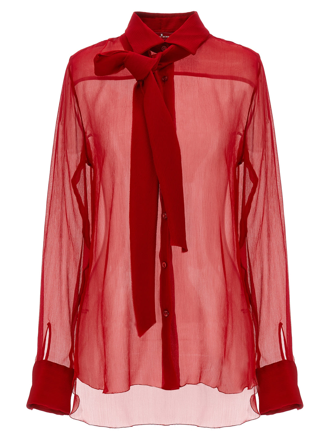 Pussy Bow Shirt Shirt, Blouse Red