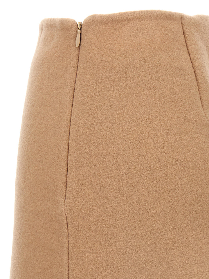 Mini Wool Skirt Skirts Beige