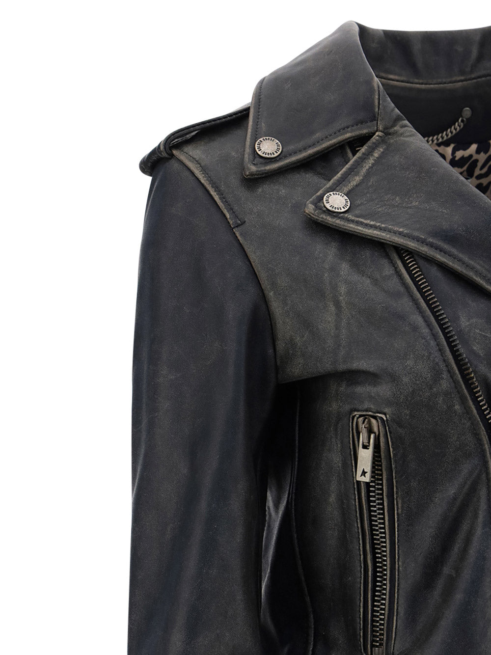 Slim Fit biker leather jacket