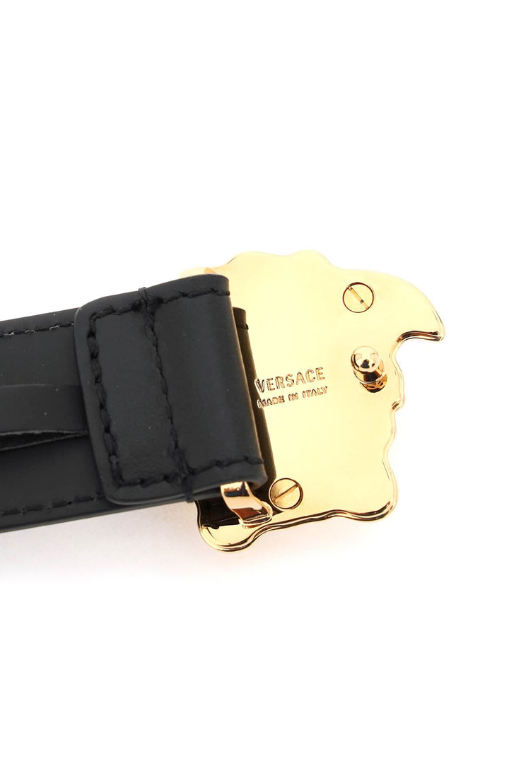 Medusa Buckle Leather Belt - Versace - Men