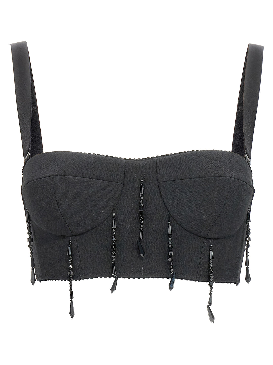 Bead Bustier Top Tops Black