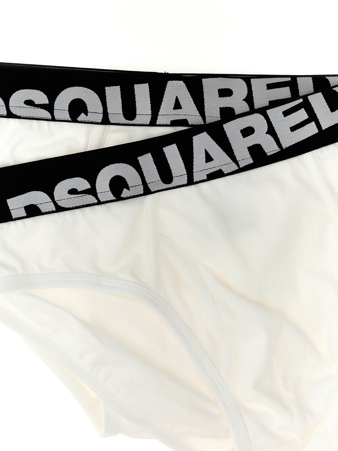 2-Pack Elastic Logo Briefs Underwear, Body White/Black