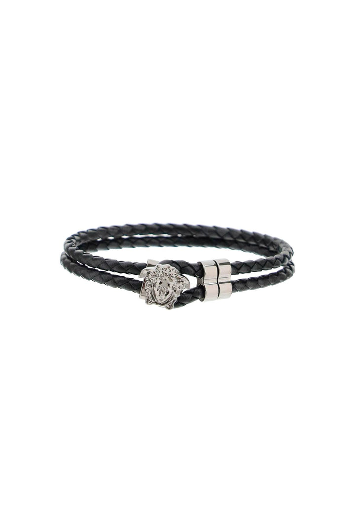 Medusa Leather Bracelet - Versace - Men