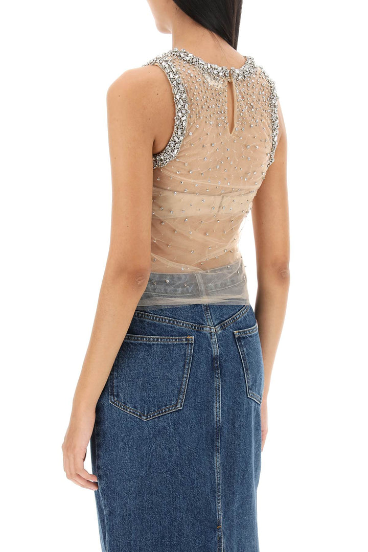 Tulle Top With Crystals - Des Phemmes - Women