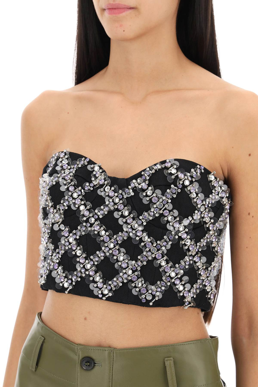 Embroidered Bustier Top - Des Phemmes - Women