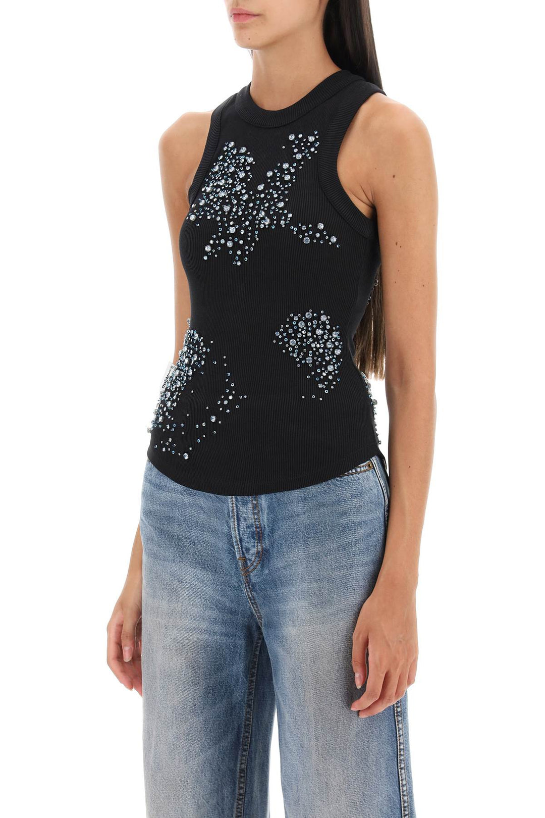 Ribbed Tank Top With Appliques - Des Phemmes - Women