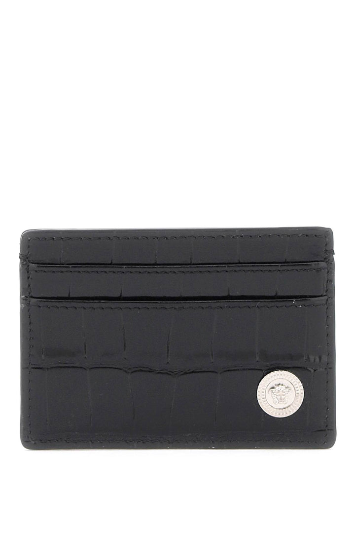 Medusa Biggie Croco Embossed Cardholder - Versace - Women