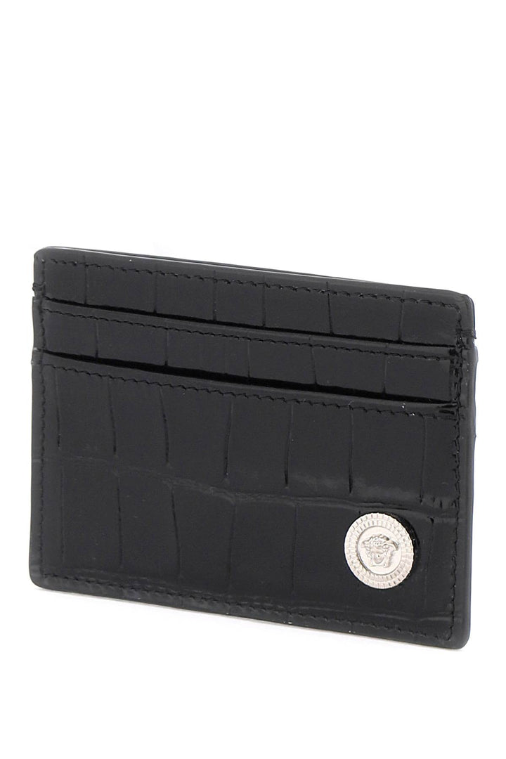 Medusa Biggie Croco Embossed Cardholder - Versace - Women